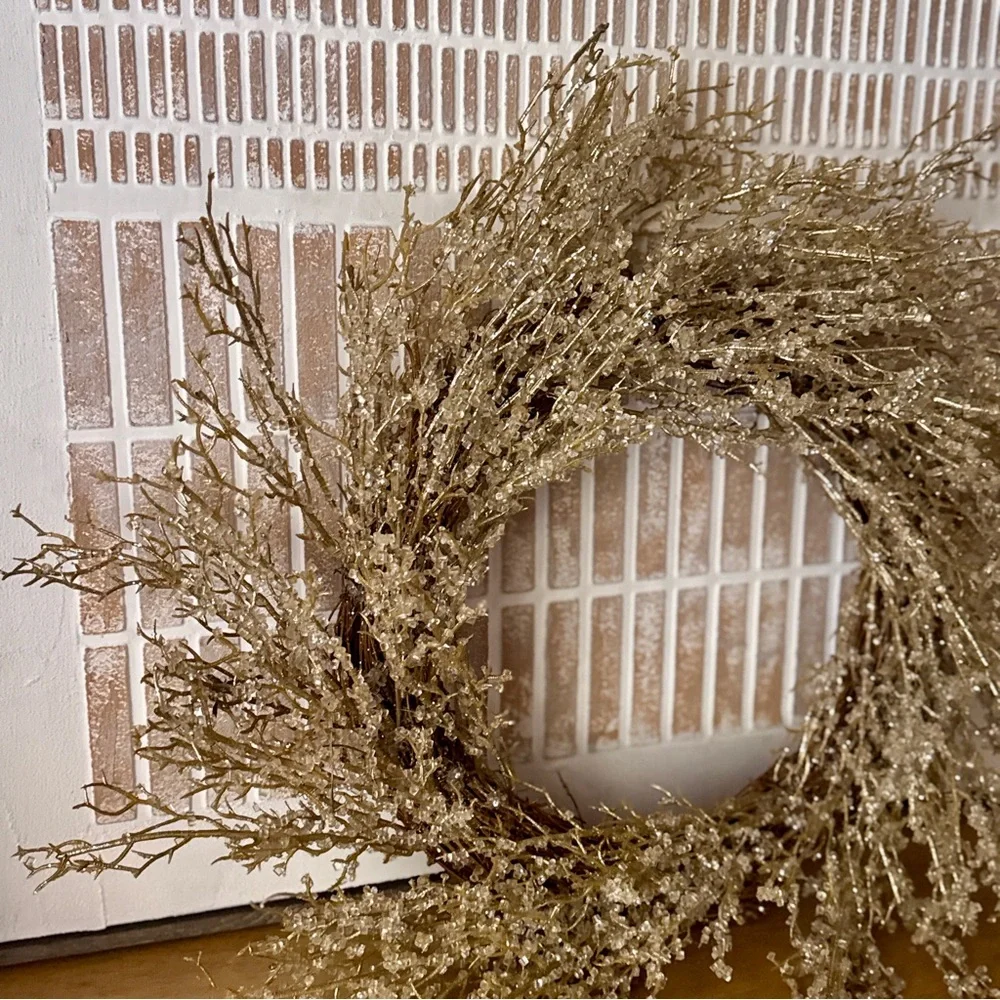 Elegant Gold Cedar Holiday Wreath